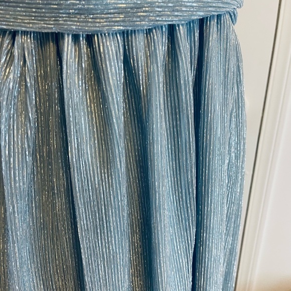 LULUS Ailey Gold and Teal Blue Skater Dress - Picture 12 of 15